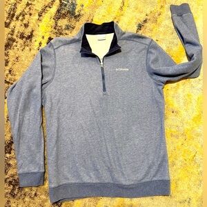 Columbia 1/4-Zip Pullover Fleece Sweatshirt | Men’s L | Heather Blue